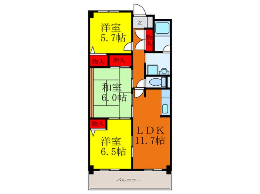 間取図 プラージュキシダ