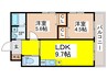La vita 庭井 2LDKの間取り
