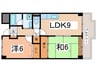 美杜里ハイム１号館 2LDKの間取り