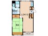松園ハイツ 1LDKの間取り