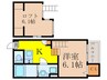HR西三国 1Kの間取り