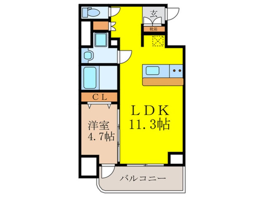 間取図 ｺﾝﾌｫﾘｱ･ﾘｳﾞ新大阪ＷＥＳＴ