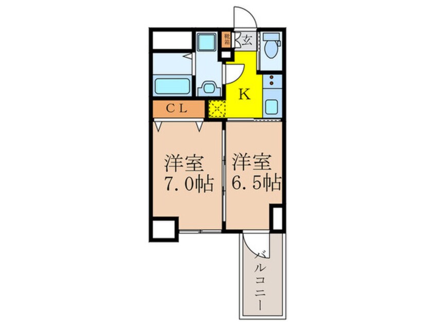 間取図 ｺﾝﾌｫﾘｱ･ﾘｳﾞ新大阪ＷＥＳＴ