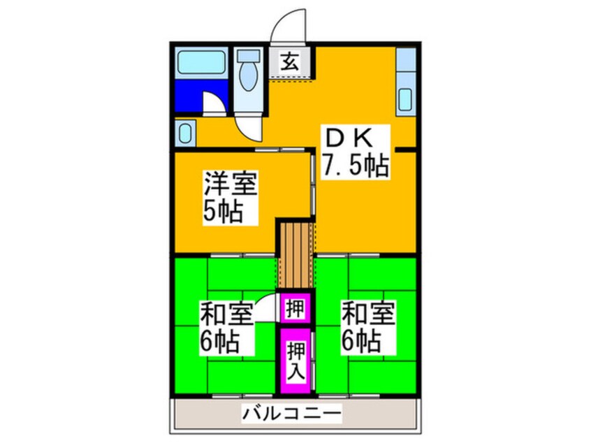 間取図 玉手山ハイツ３号館