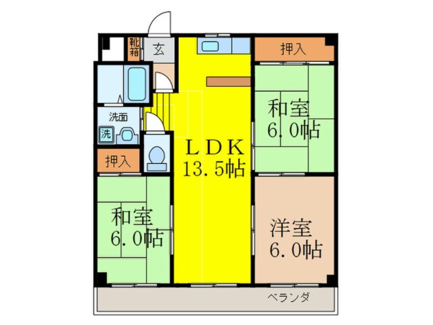 間取図 ヌーヴェレール南茨木Ⅱ