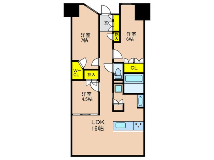 間取図 ワコーレシティ神戸三宮(516)