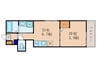 LA VIERE 山科 1DKの間取り
