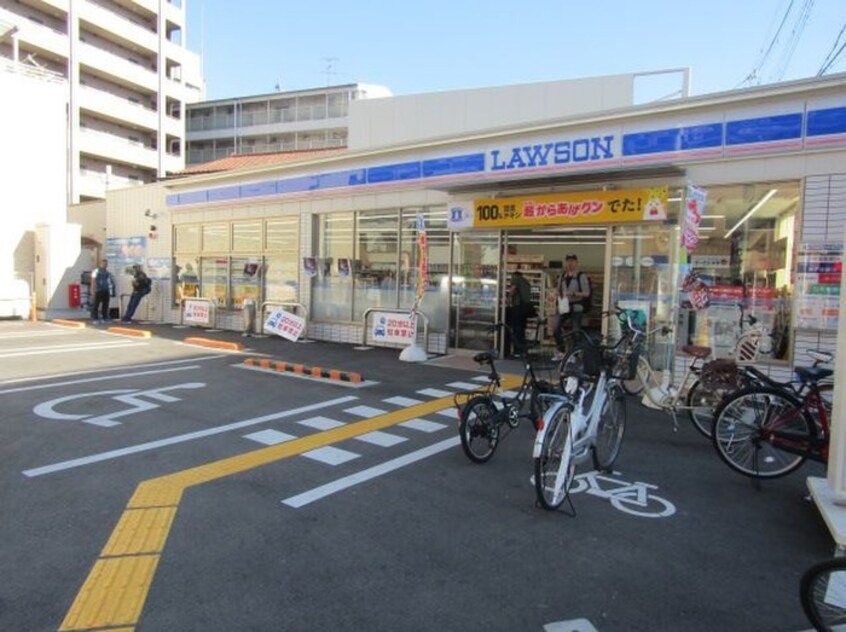ローソン北田辺2丁目店(コンビニ)まで450m くすの木ハイツ
