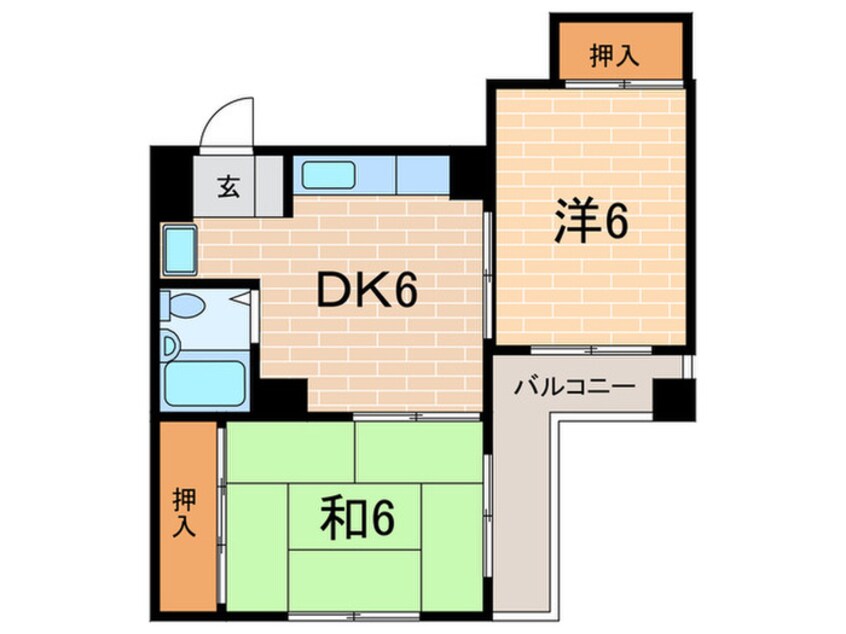 間取図 Ｒ２フラット久保