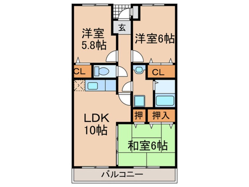 間取図 ｴﾙﾊﾟﾃｨｵ田原