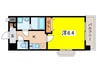 Luxe田辺 1Kの間取り