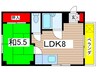 村路マンション 1LDKの間取り