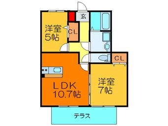 間取図 セジュ－ル稲田本町