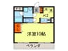 サウスフィールド 1Kの間取り