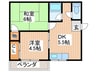 シャンティ池田 2DKの間取り