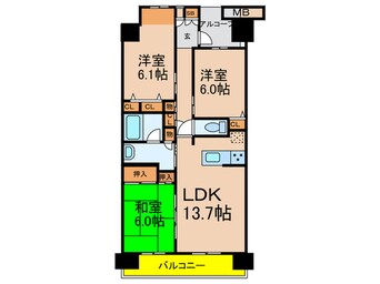 間取図 サンフル宝塚シティブレス(609)