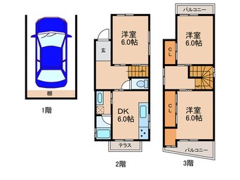 間取図 招提大谷三丁目貸一戸建住宅