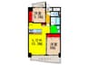 CRYSTAL SUITA TAKAHAMA 2LDKの間取り
