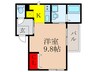 カレラ住吉 1Kの間取り