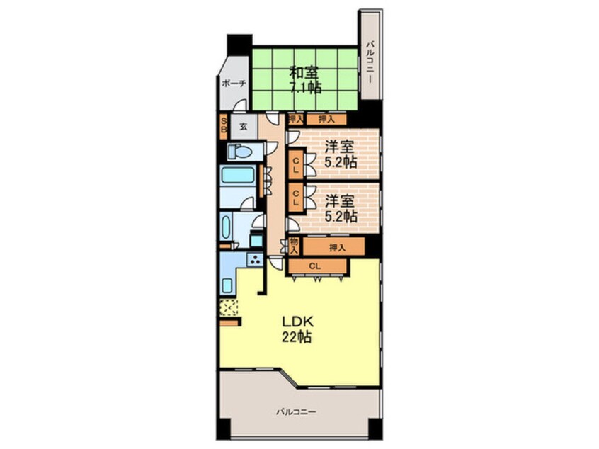 間取図 苦楽園口アーバンライフ(504)