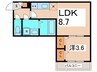 仮）ジーメゾン角田ラシード 1LDKの間取り