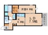 プレミストスガヤ 1LDKの間取り