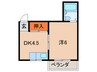 箱殿ハイツ 1DKの間取り