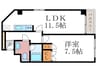 コアロード糺の森 1LDKの間取り