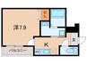 フジパレス西宮今津Ⅱ番館 1Kの間取り