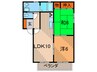 リ－ベ御殿山 2LDKの間取り