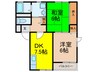 センタ－フィ－ルド宝塚 2DKの間取り