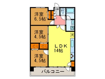 間取図 プレジ－ル三ノ宮Ⅱ