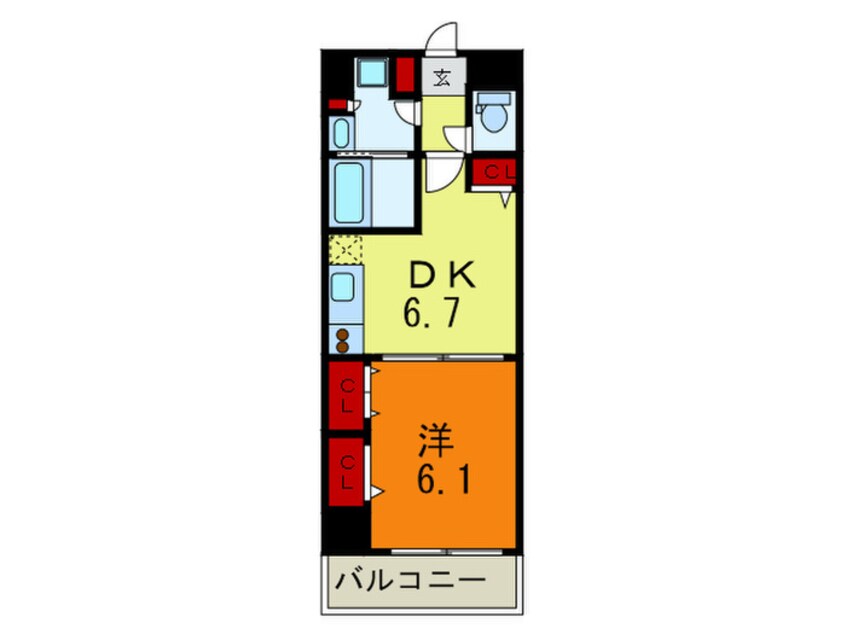 間取図 プレジ－ル三ノ宮Ⅱ