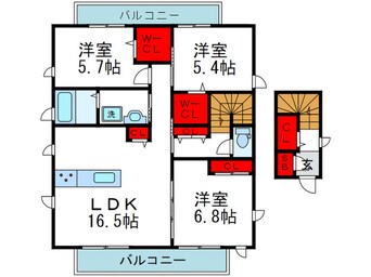 間取図 ｼｬｰﾒｿﾞﾝﾙﾋﾟﾅｽ緑地公園