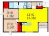 リブレメゾン東三国Ⅰ 2LDKの間取り