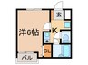 サンウィング神陽 1Kの間取り