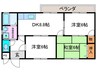 Ｆフラット 3DKの間取り