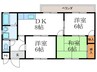 Ｆフラット 3DKの間取り