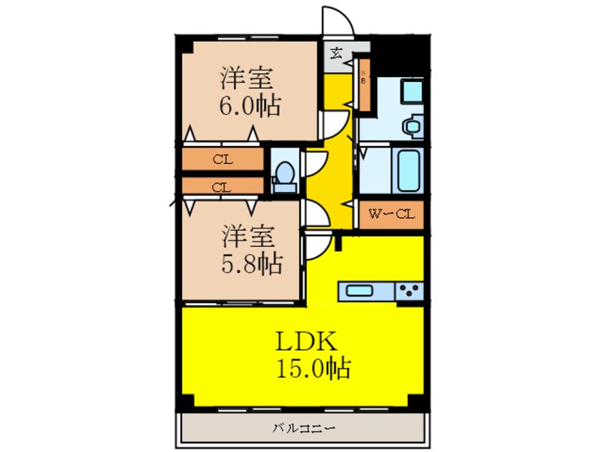 間取図 アンフィニXⅡ江坂ガーデン
