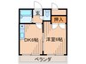 タウンハウスフジタ 1DKの間取り