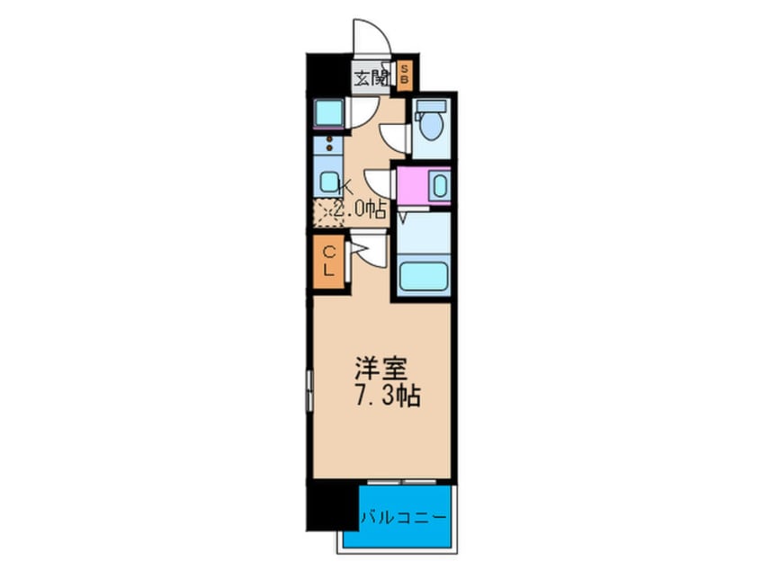 間取図 ﾚｼﾞｭｰﾙｱｯｼｭ福島キューズ(201)