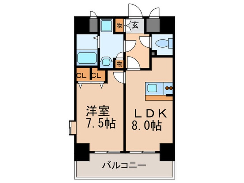 間取図 リーガル西天満(1101)