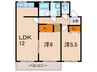 グッドリバー１番館 2LDKの間取り
