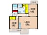 男山第4住宅島田貸家（301） 2LDKの間取り