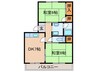 猪名寺グリ－ンハイツ 2DKの間取り