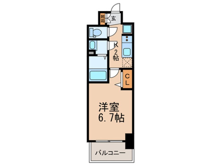間取図 ﾌﾟﾚｻﾝｽOSAKADOMECITYｸﾛｽﾃｨ(1002)