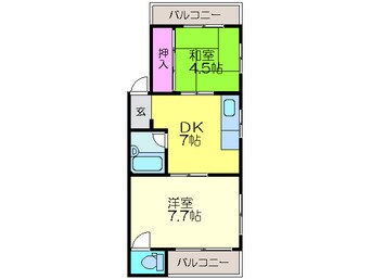 間取図 緑地桜ワンション