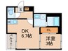 ハーモニーテラス巽西 1DKの間取り