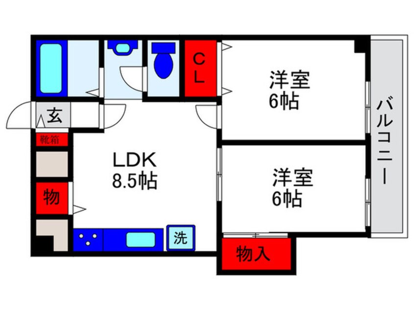 間取図 エドケンベルトピア豊中Ⅰ