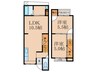 西野櫃川町9-96貸家 2LDKの間取り